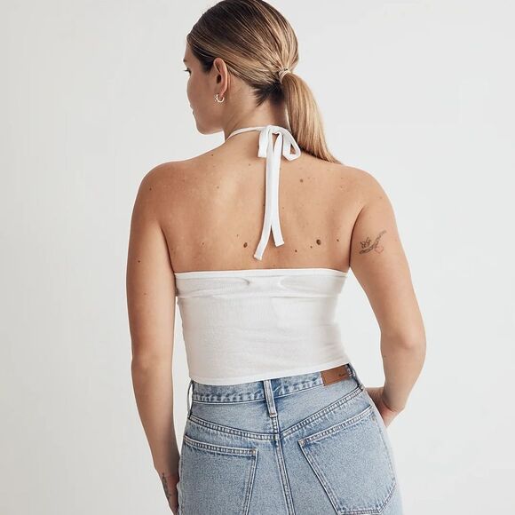 Madewell Rib Halter Top NWOT - Picture 3 of 7